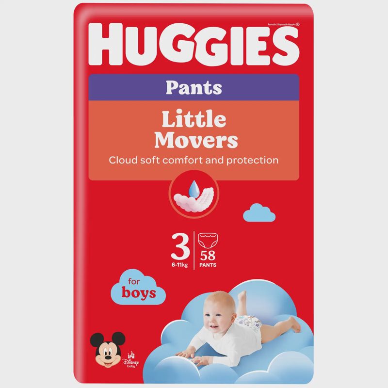 Sausk.keln.HUGGIES BOYS(3) 6-11kg,58vnt