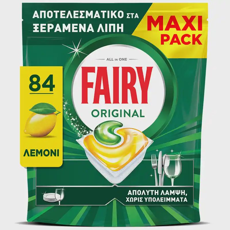 Fairy Ταμπλέτες Πλυντηρίου Πιάτων Original Λεμόνι XXL 84τεμ