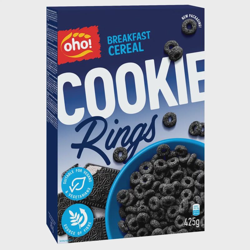 Sausi pusryčiai OHO COOKIE RINGS, 425 g