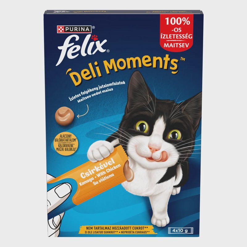 Kons. kačių ėdalas FELIX DELI MOMENTS, 4x10 g