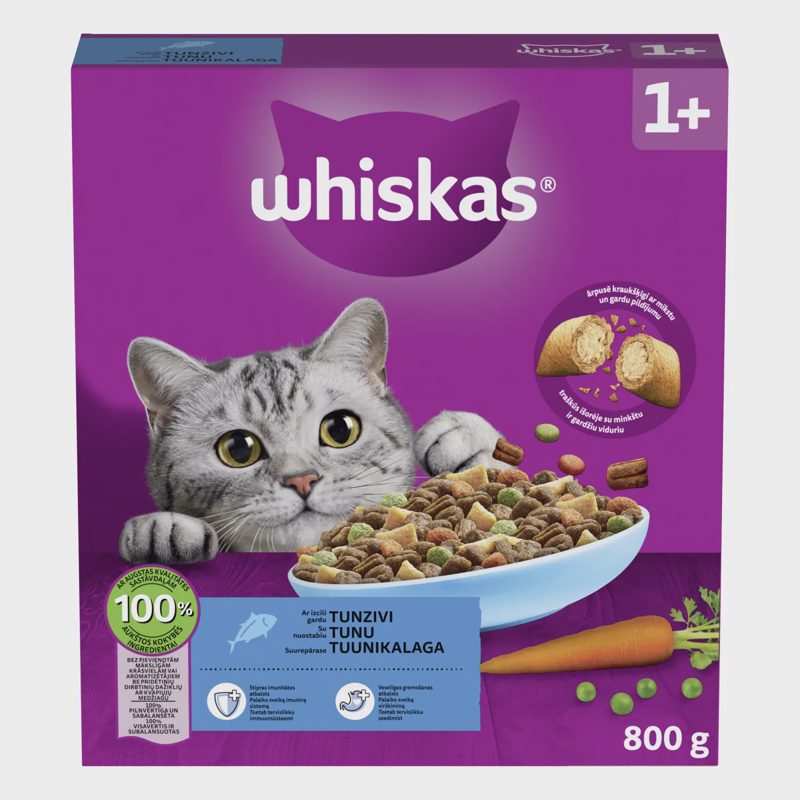 Kačių ėdalas su tunu WHISKAS ADULT, 800 g