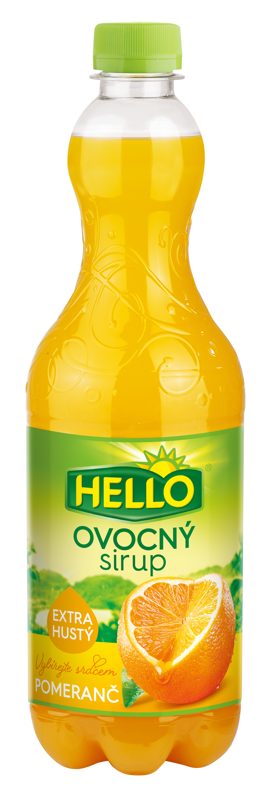 Hello extra hustý ovocný sirup pomeranč