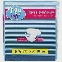 My Soft Ανοιχτές Πάνες Ακράτειας Νο4 Extra Large 10 τεμ