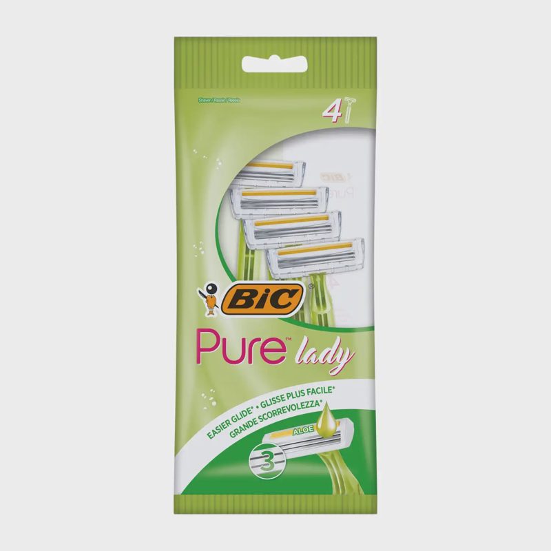 Mot. vienk. skustuvai BIC PURE3 LADY, 4 vnt.