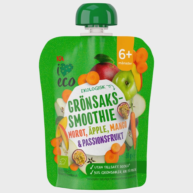 Tyrė I LOVE ECO morkų, obuol., mangų, 90 g