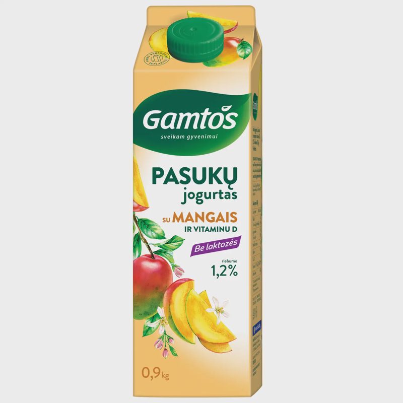 GAMTOS pas. jogurtas su mangais, 1,2 %, 900 g