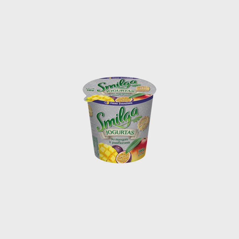 Jogurtas SMILGA su man. ir pas. 3,3 %, 380 g