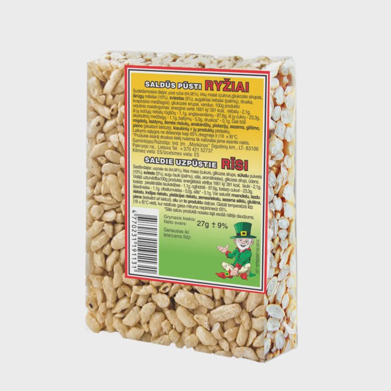 Saldūs pūsti ryžiai MORKŪNAS, 27g