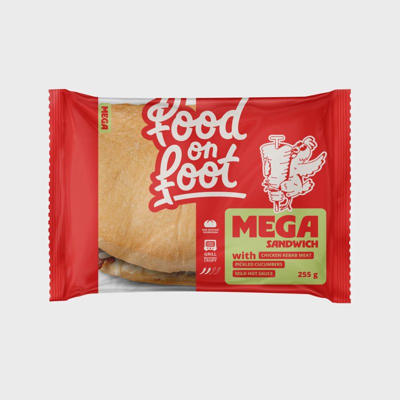 Sumuštinis su vištienos kebabu MEGA, 255 g