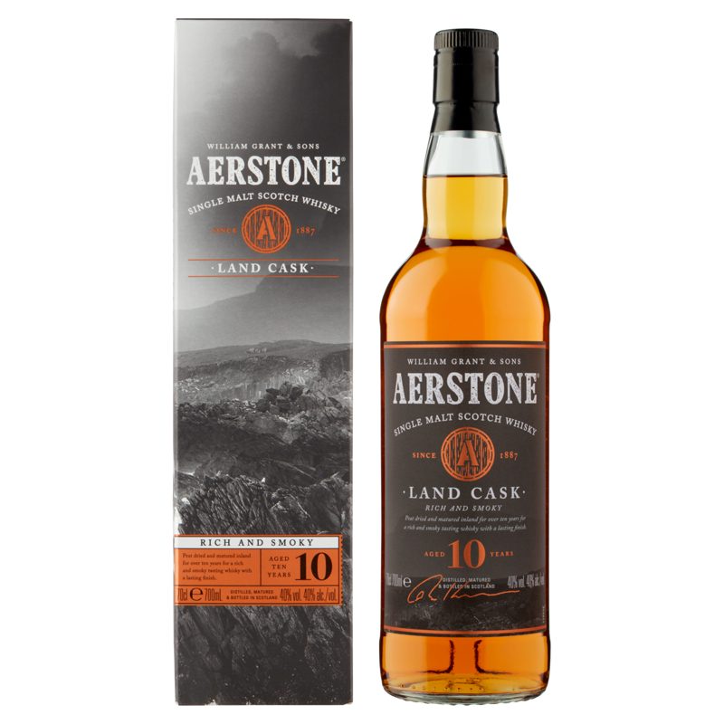 Whisky Tourbé Single Malt AERSTONE Land Cask 10ans, 40°, 70cl