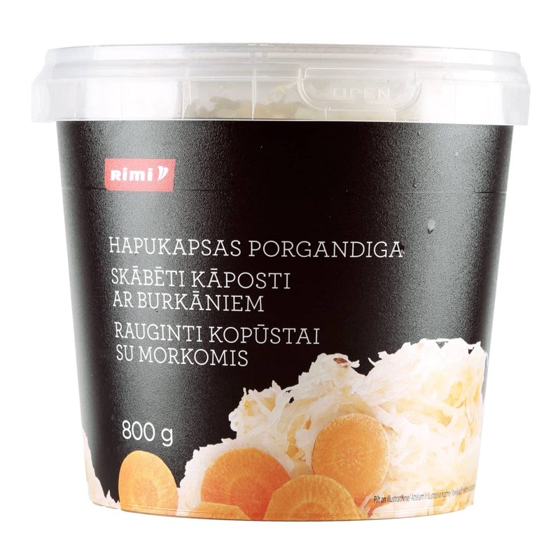 Rauginti kopūstai su morkomis RIMI, 800g