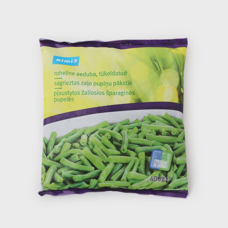 Pjaustytos žal. šparaginės pupelės RIMI, 400g