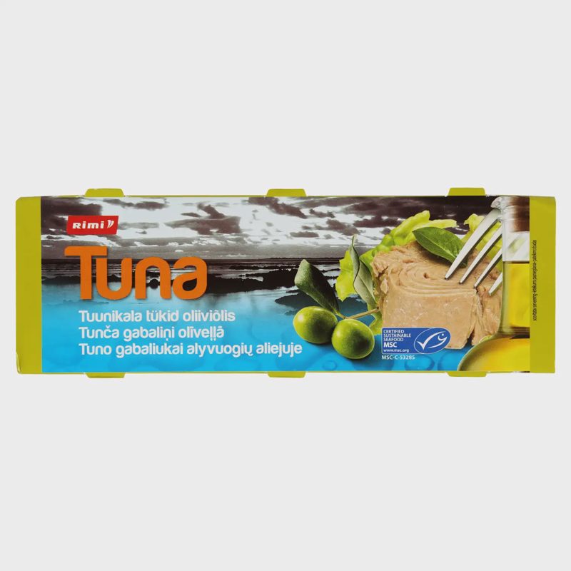 Tuno filė alyv. aliejuje RIMI, MSC 3 x 80 g