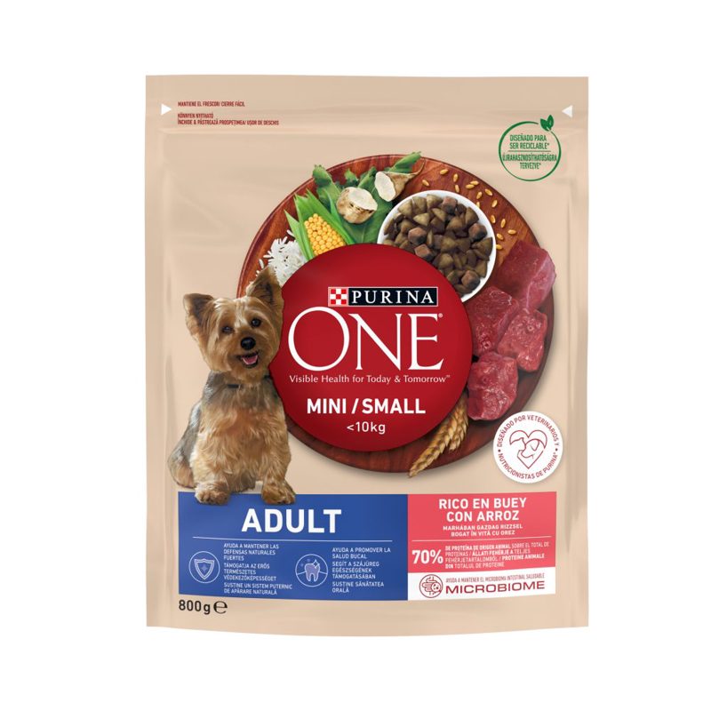 Purina One teljes értékű állateledel felnőtt kutyák számára marhában gazdag rizzsel 800 g