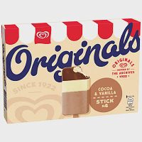 Algida Originals Ξυλάκι Cocoa & Vanilla 4τεμ 196gr 320ml