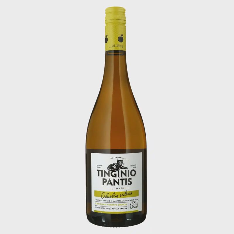 Gaz. obuolių sk. sidras TINGINIO PANTIS,0,75l