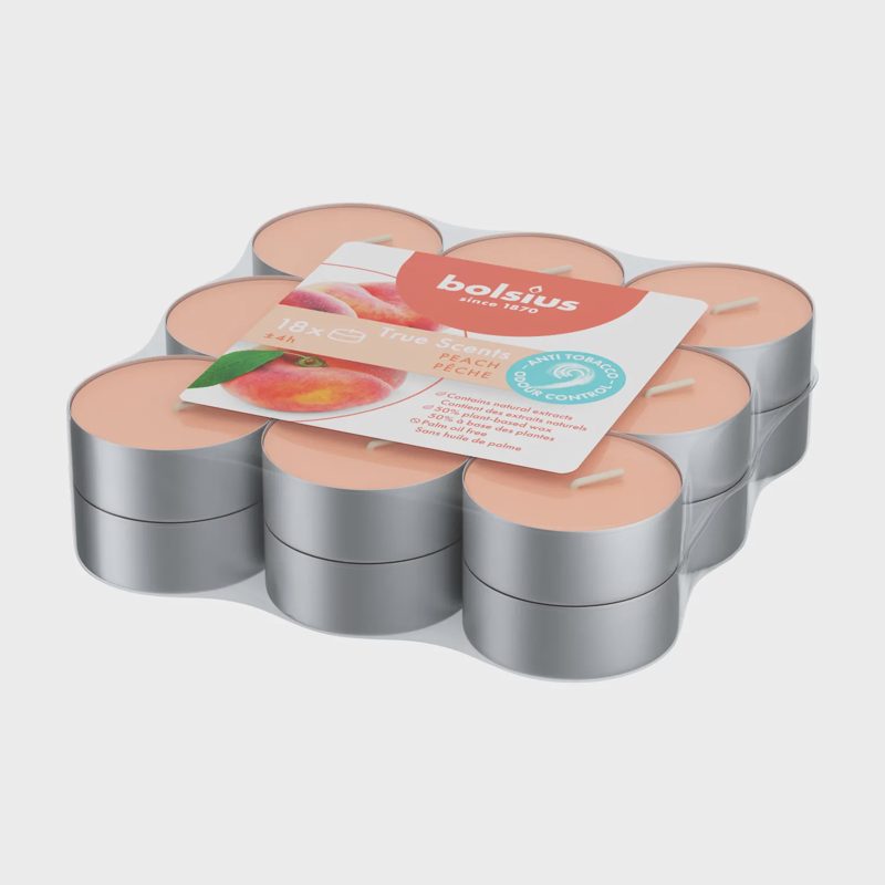 Kvep. skrid. žvakės BOLSIUS PEACH, 18 vnt.