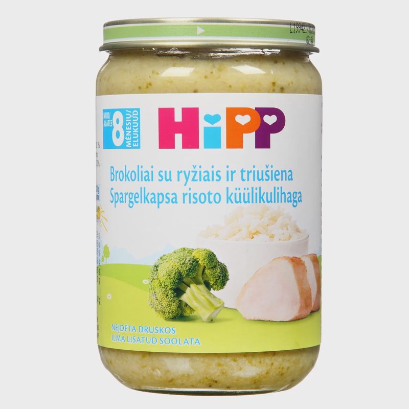 Brokolių tyrė HIPP su triušiena, 8+ m., 220 g