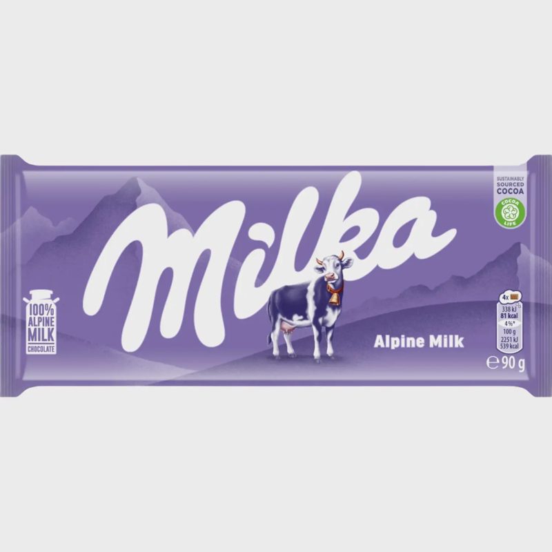 Pieninis šokoladas MILKA, 90 g