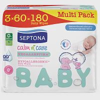 Septona Μωρομάντηλα Calm N' Care Υποαλλεργικά (3x60τεμ)
