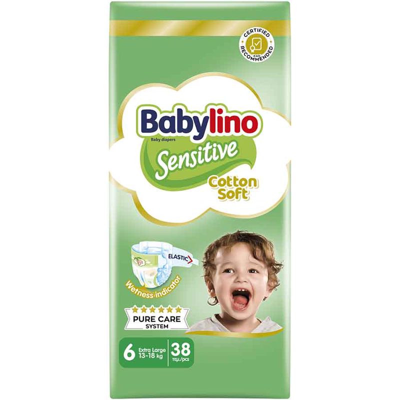 Babylino Sensitive Extra Large Πάνες N.6 13-18kg 38τεμ