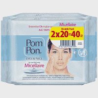 Pom Pon Υγρά Μαντηλάκια Ντεμακιγιάζ Micellaire Και Νεσεσερ 2x20τεμ