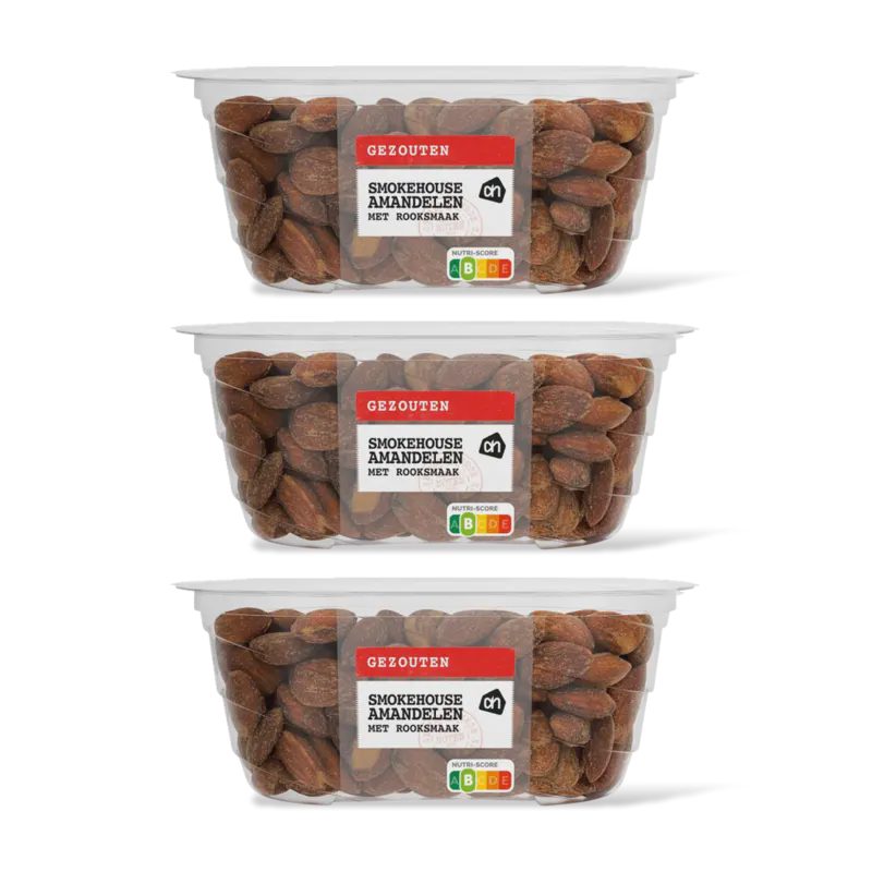 AH Amandelen met rooksmaak gezouten 3-pack