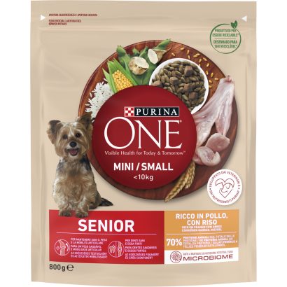 Purina One Senior Mini/Small <10 kg teljes értékű állateledel idős kutyák számára 800 g