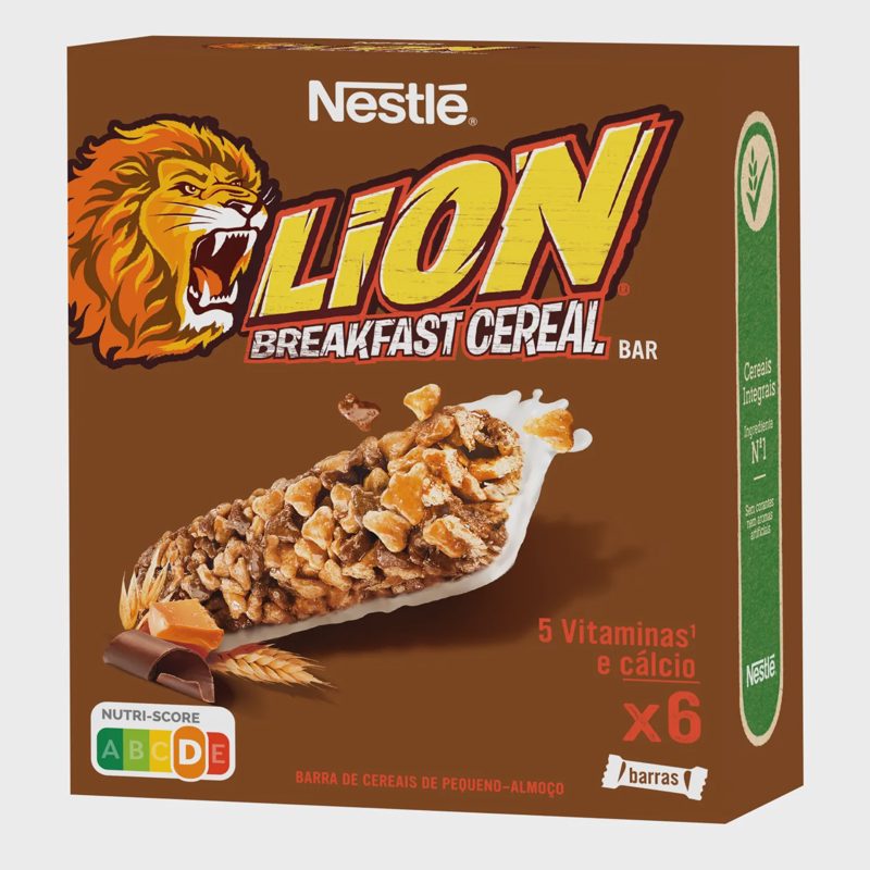 Pusryčių batonėlis NESTLE LION, 6 x 25 g