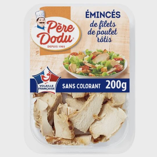 Emincés de filets de poulet rôtis