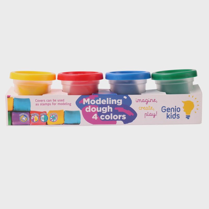 Plastilino rinkinys GENIO KIDS, 4 sp., 4x50g