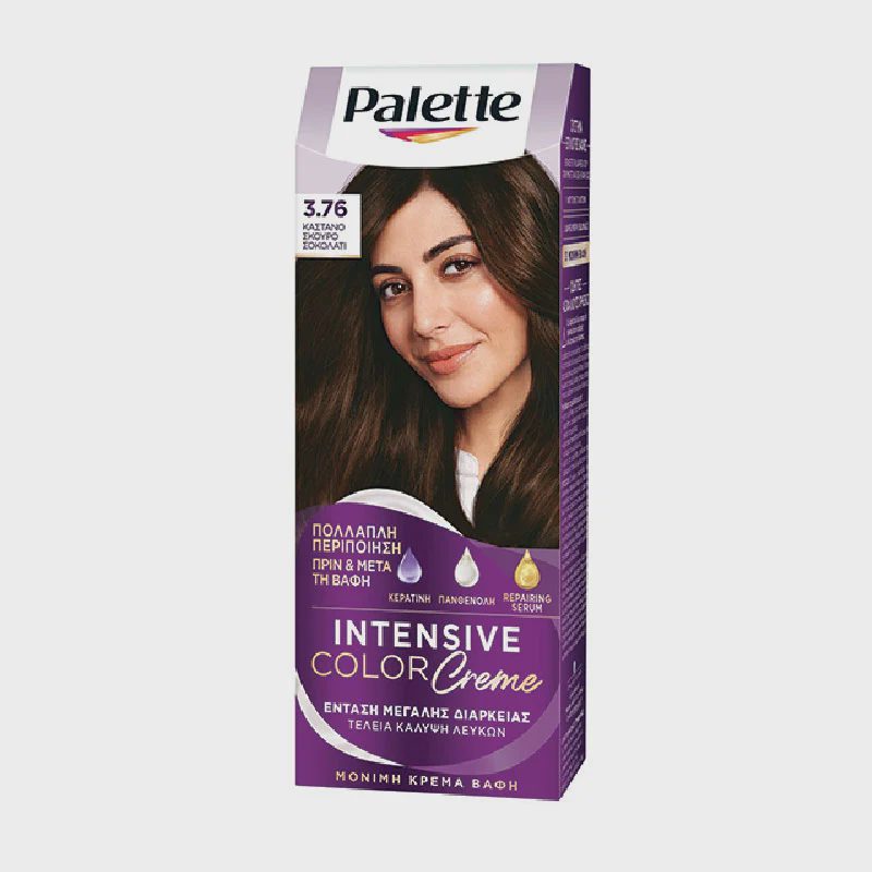 Palette Κρέμα Βαφή Μαλλιών Ν3.76 Καστανό Σκούρο, Σοκολατί