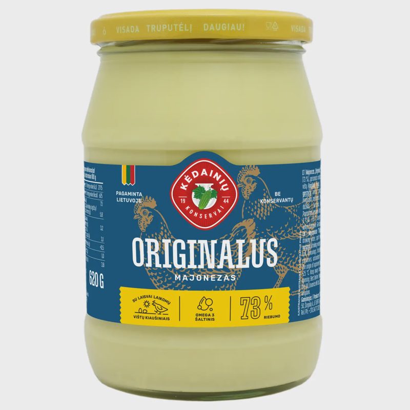 LIETUVIŠKAS ORIGINALUS majonezas KKF,73%,620g