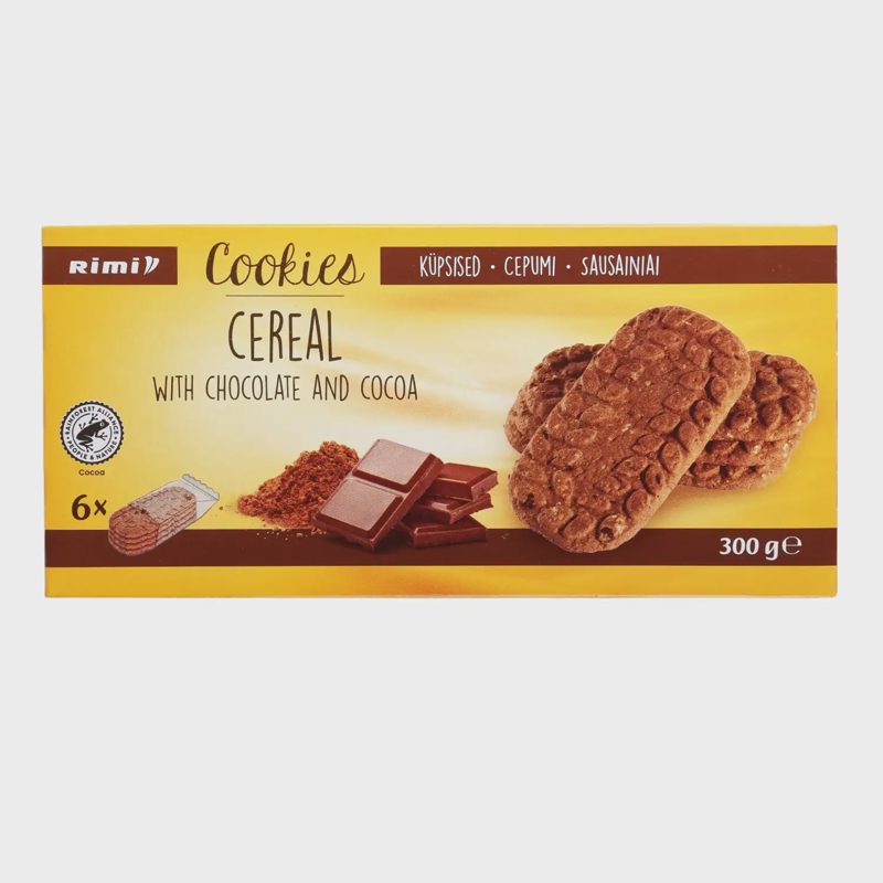Grūd. sausainiai su šok. ir kakava RIMI, 300g