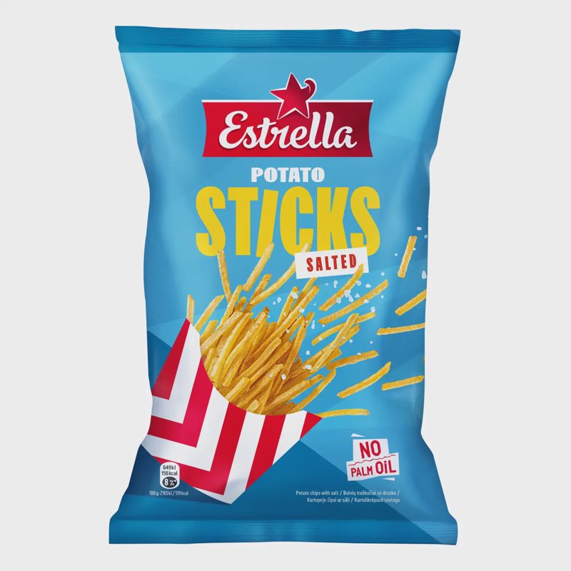 Bulvių traškučiai su dr. ESTRELLA STICKS, 70g