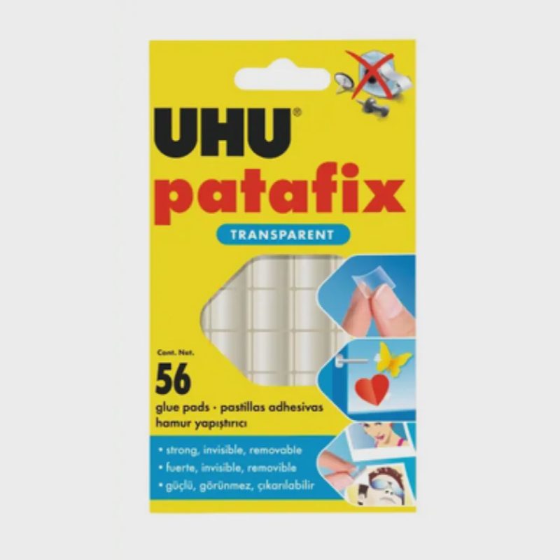 Lipnūs skaidrūs kvadratėliai UHU, 56 vnt