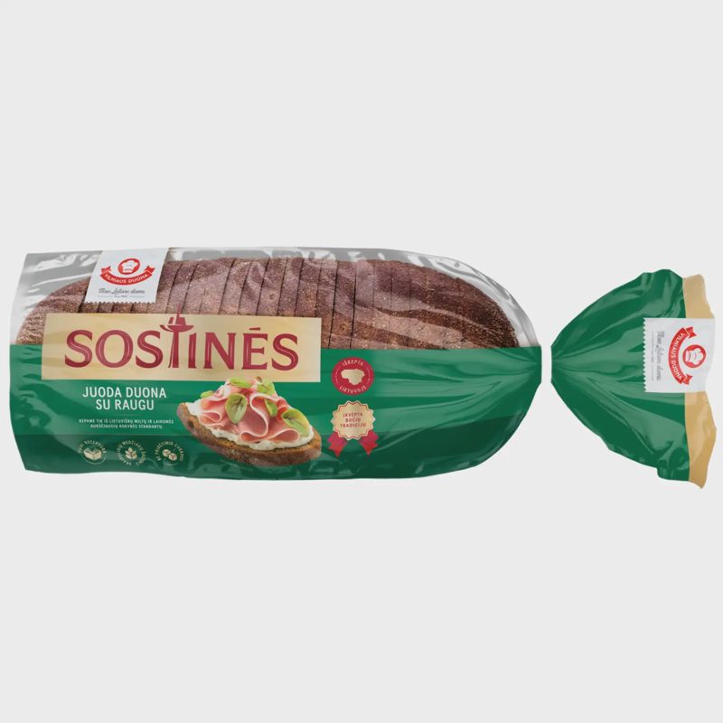 SOSTINĖS tamsi duona su raugu, 800 g