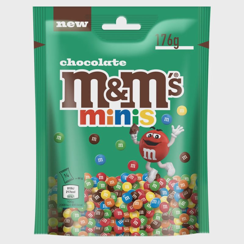 Pien. šokoladas M&M'S trašk. glajuje, 176 g