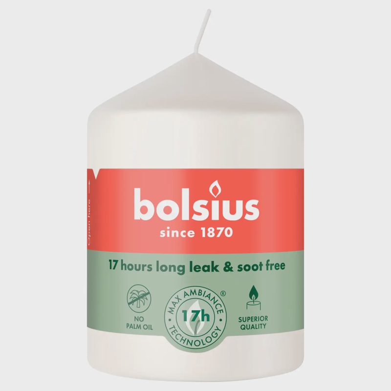Žvakė BOLSIUS, cilindro formos balta 80/58mm