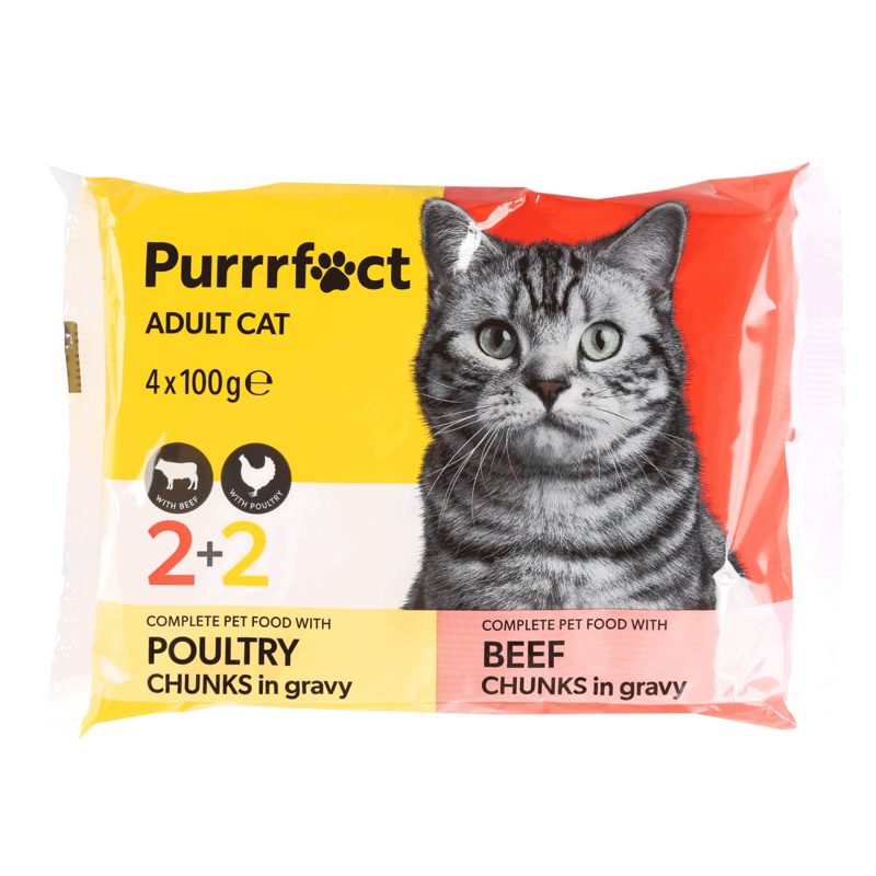 Kač. ėdal. su paukšt. jaut. PURRRFECT, 4x100g