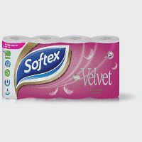 Softex Velvet Χαρτί Υγείας 4φύλλων 8άρι 0,824kg