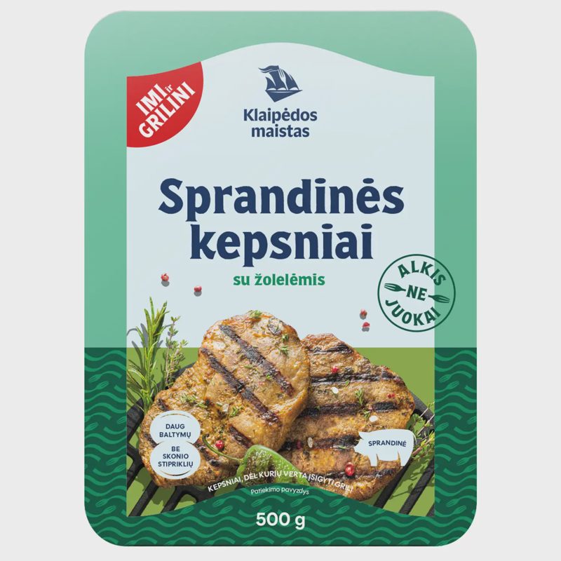 Kiaul. sprand. kepsniai su žolelėm. KM, 500 g