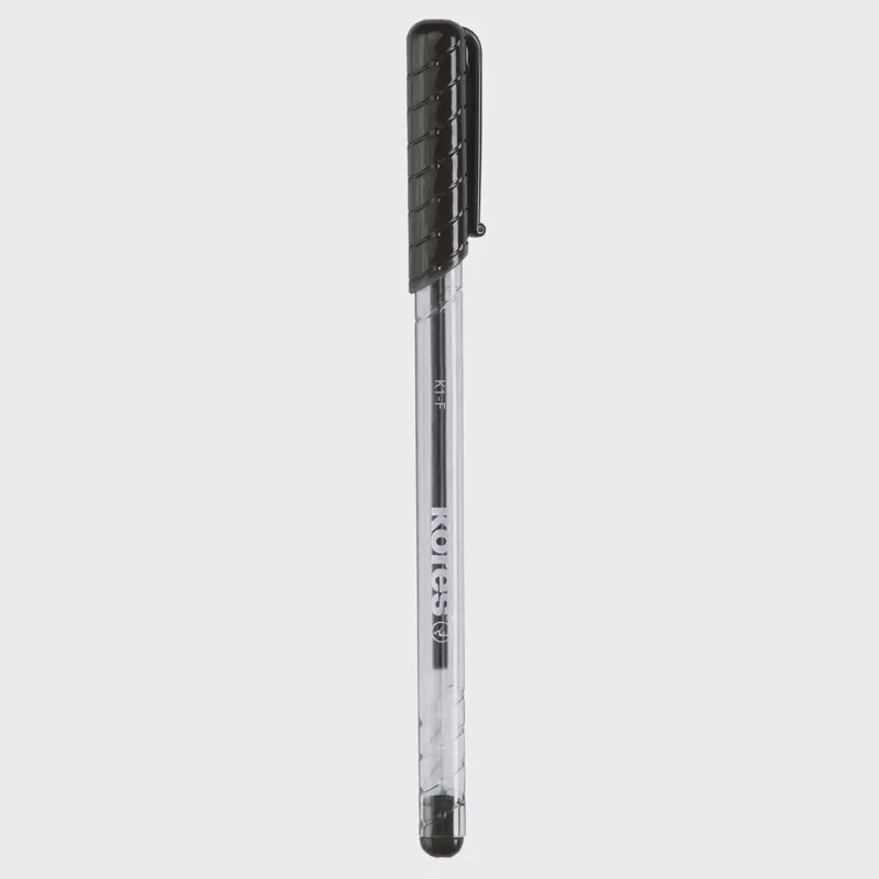 Rašiklis KORES K1-F, trikampis, juodas
