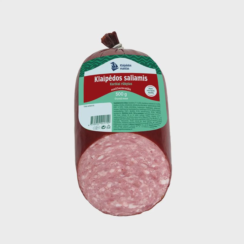 Karštai rūkytas Klaipėdos saliamis,500g