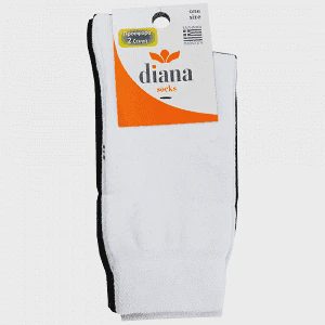 DIANA Καλτσάκι Μονόχρωμο 2 Ζεύγη Λευκό-Μαύρο