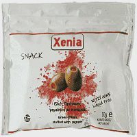Xenia Ελιές Πράσινες Γεμιστές Με Πιπεριά Σακούλα 50gr