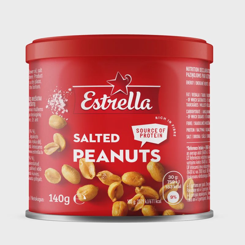 Kepinti žemės riešutai drusk., ESTRELLA, 140g