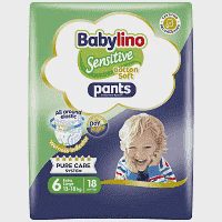 Babylino Πάνες Sensitive Cotton Soft Pants X-Large No6 13-18kg 18τεμ