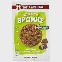 Παπαδοπούλου Μπισκότα Βρώμης Χωρίς Ζάχαρη Μαύρη Σοκολάτα 155gr