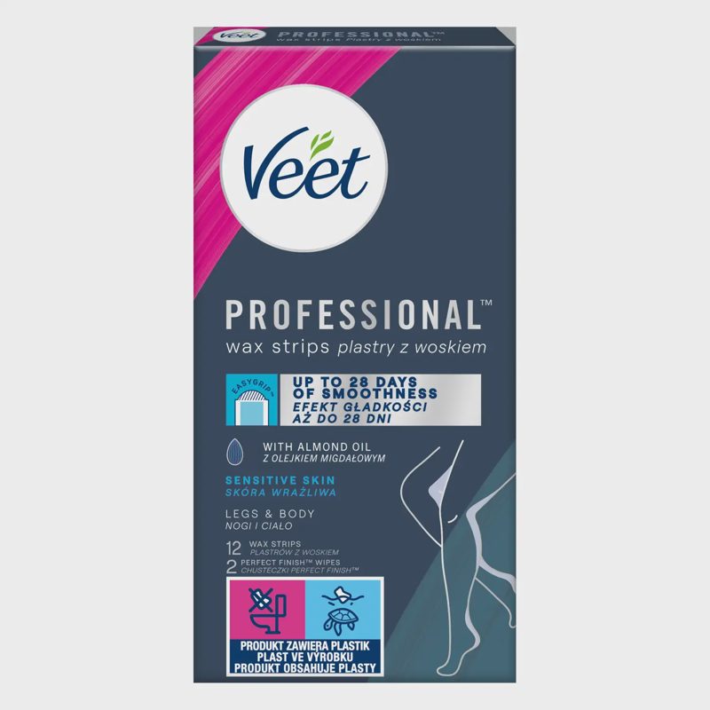 Depiliacinės vaško juostelės VEET, 12vnt.